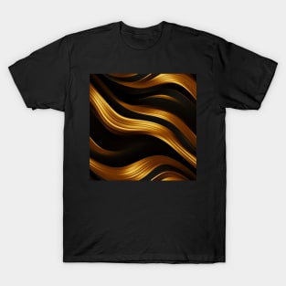 Golden Harmony: Abstract Stripes in Luxe Gold T-Shirt